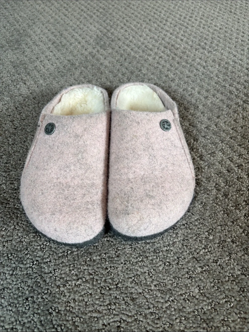 Birkenstock Kids Pink Wool Slip-On Clogs